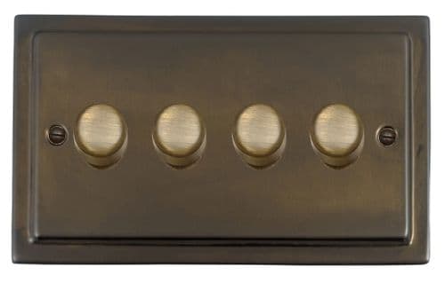 G&H TMBZ524-AB Trimline Plate Medium Bronze 4 Gang 1 or 2 Way LED Dimmer Switch
