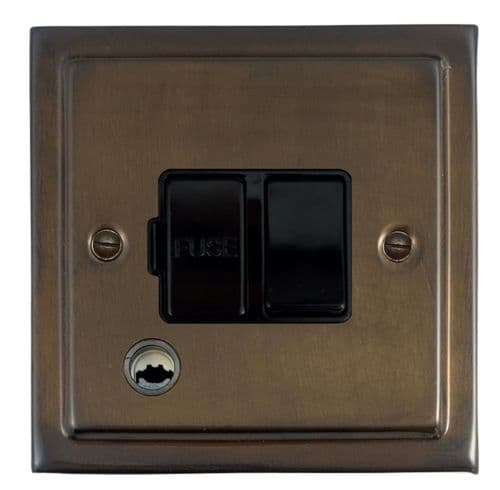 G&H TMBZ56B Trimline Plate Medium Bronze 1 Gang Fused Spur 13A Switched & Flex Outlet