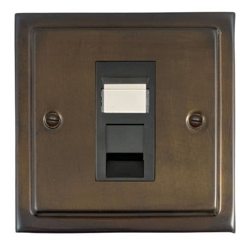 G&H TMBZ61B Trimline Plate Medium Bronze 1 Gang RJ45 Cat5e Data Socket