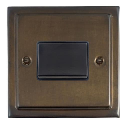 G&H TMBZ69B Trimline Plate Medium Bronze 1 Gang Triple Pole 10A Fan Isolator Switch