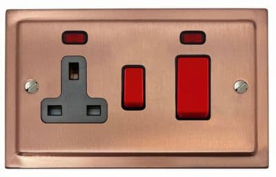 G&H TRG29B Trimline Plate Rose Gold 45 Amp DP Cooker Switch & 13A Switched Socket