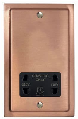 G&H TRG30B Trimline Plate Rose Gold Dual Voltage Shaver Socket 115-230V
