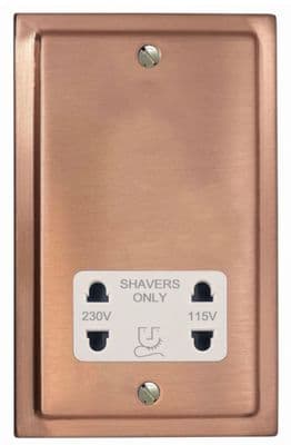 G&H TRG30W Trimline Plate Rose Gold Dual Voltage Shaver Socket 115-230V
