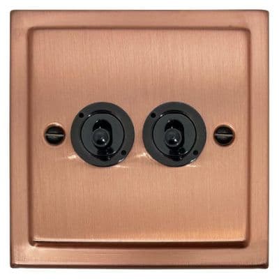 G&H TRG382-FBK Trimline Plate Rose Gold 2 Gang 1 or 2 Way Toggle Light Switch