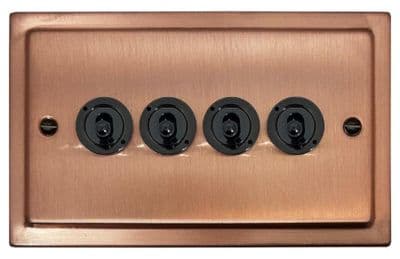 G&H TRG384-FBK Trimline Plate Rose Gold 4 Gang 1 or 2 Way Toggle Light Switch