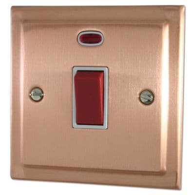 G&H TRG46W Trimline Plate Rose Gold 45 Amp DP Cooker Switch & Neon Single Plate