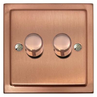 G&H TRG522 Trimline Plate Rose Gold 2 Gang 1 or 2 Way LED Dimmer Switch