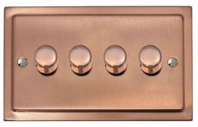 G&H TRG524 Trimline Plate Rose Gold 4 Gang 1 or 2 Way LED Dimmer Switch
