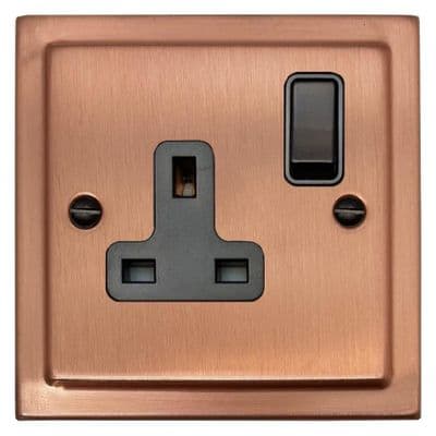 G&H TRG9B Trimline Plate Rose Gold 1 Gang Single 13A Switched Plug Socket