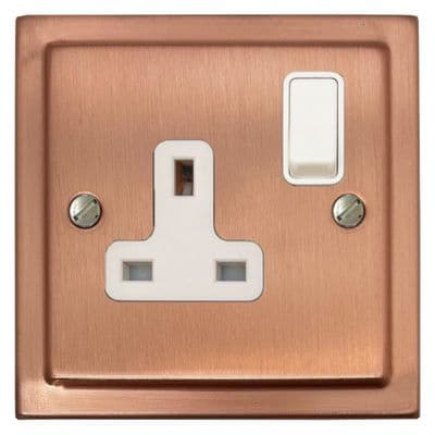 G&H TRG9W Trimline Plate Rose Gold 1 Gang Single 13A Switched Plug Socket
