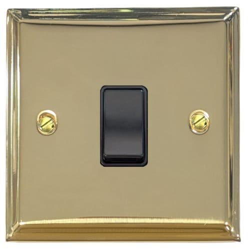 G&H VB1B Victorian Plate Polished Brass 1 Gang 1 or 2 Way Rocker Light Switch