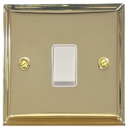 G&H VB1W Victorian Plate Polished Brass 1 Gang 1 or 2 Way Rocker Light Switch