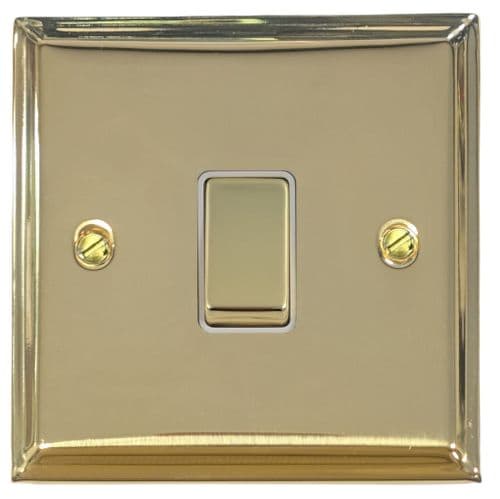 G&H VB201 Victorian Plate Polished Brass 1 Gang 1 or 2 Way Rocker Light Switch
