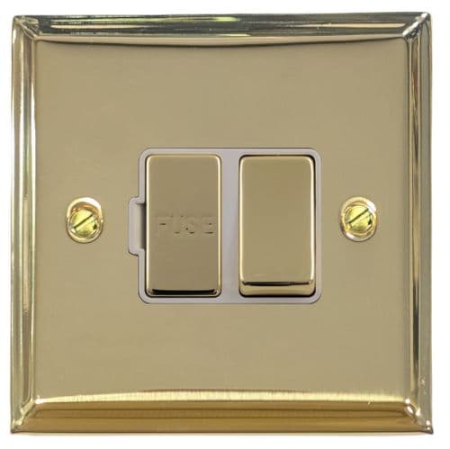 G&H VB257 Victorian Plate Polished Brass 1 Gang Fused Spur 13A Switched