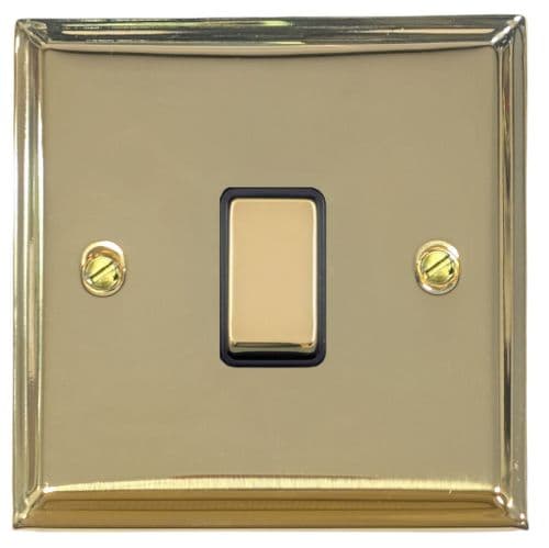 G&H VB301 Victorian Plate Polished Brass 1 Gang 1 or 2 Way Rocker Light Switch