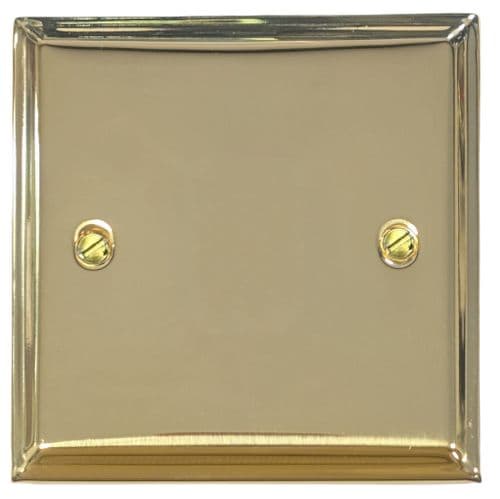 G&H VB31 Victorian Plate Polished Brass 1 Gang Single Blank Plate