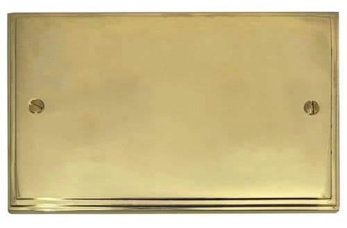 G&H VB32 Victorian Plate Polished Brass 2 Gang Double Blank Plate