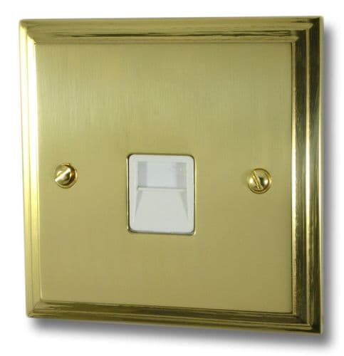 G&H VB34W Victorian Plate Polished Brass 1 Gang Slave BT Telephone Socket