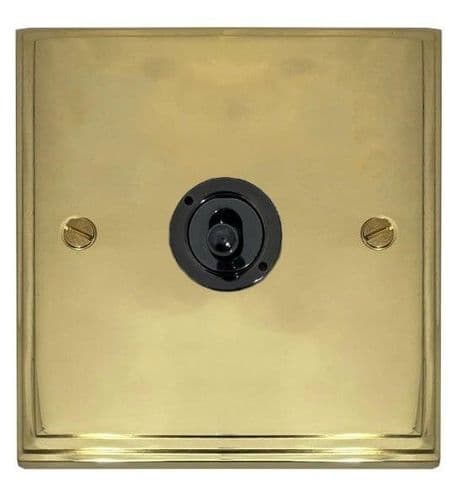 G&H VB381-FBK Victorian Plate Polished Brass 1 Gang 2 Way Toggle Light Switch