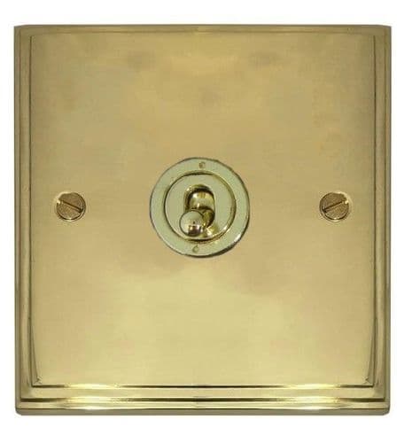 G&H VB381-PB Victorian Plate Polished Brass 1 Gang 2 Way Toggle Light Switch
