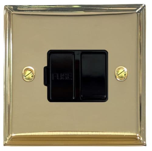 G&H VB57B Victorian Plate Polished Brass 1 Gang Fused Spur 13A Switched