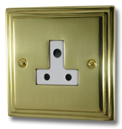 G&H VB59W Victorian Plate Polished Brass 1 Gang Single 5 Amp Plug Socket