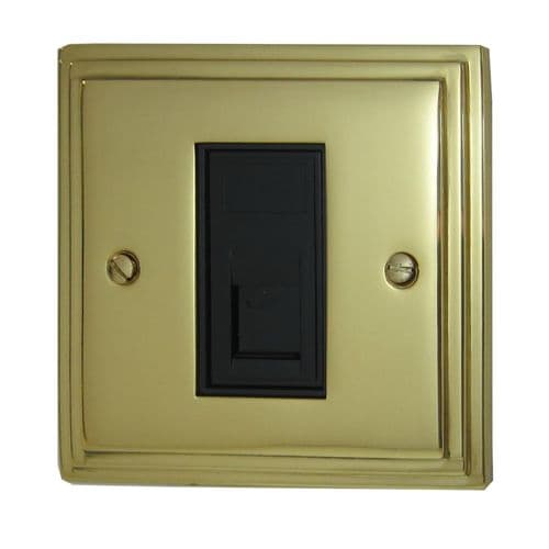 G&H VB61B Victorian Plate Polished Brass 1 Gang RJ45 Cat5e Data Socket