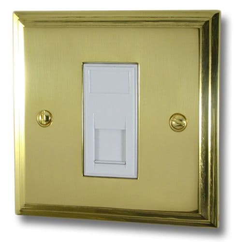 G&H VB61W Victorian Plate Polished Brass 1 Gang RJ45 Cat5e Data Socket