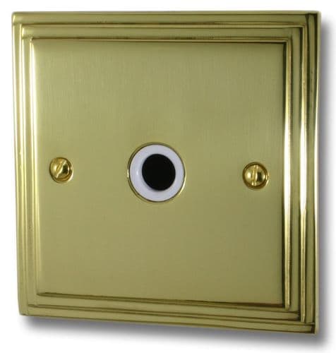 G&H VB79W Victorian Plate Polished Brass 1 Gang Flex Outlet Plate