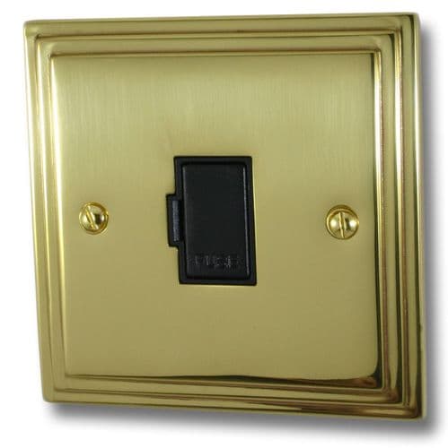 G&H VB90B Victorian Plate Polished Brass 1 Gang Fused Spur 13A Unswitched