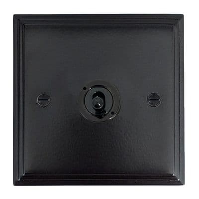 G&H VFB381-FBK Victorian Plate Matt Black 1 Gang 2 Way Toggle Light Switch