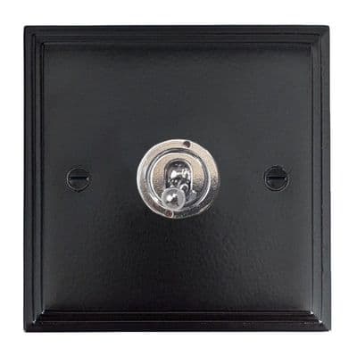 G&H VFB381-PC Victorian Plate Matt Black 1 Gang 2 Way Toggle Light Switch