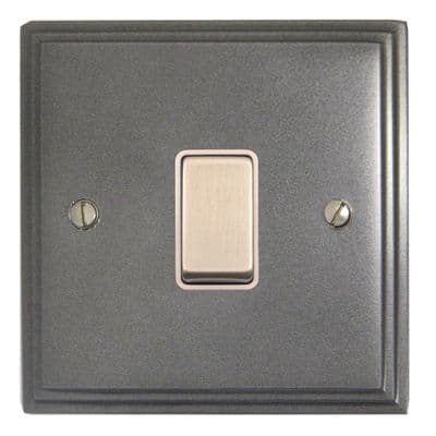 G&H VP201 Victorian Plate Pewter 1 Gang 1 or 2 Way Rocker Light Switch