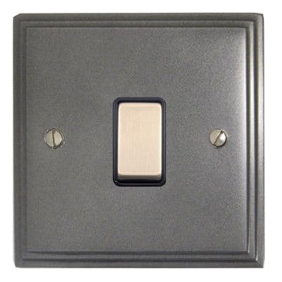 G&H VP305 Victorian Plate Pewter 1 Gang Intermediate Rocker Light Switch