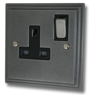 G&H VP309 Victorian Plate Pewter 1 Gang Single 13A Switched Plug Socket