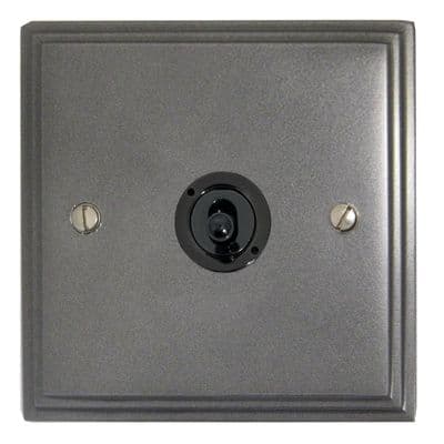 G&H VP381-FBK Victorian Plate Pewter 1 Gang 2 Way Toggle Light Switch