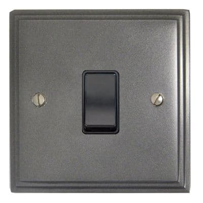 G&H VP5B Victorian Plate Pewter 1 Gang Intermediate Rocker Light Switch
