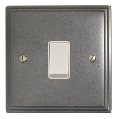 G&H VP5W Victorian Plate Pewter 1 Gang Intermediate Rocker Light Switch