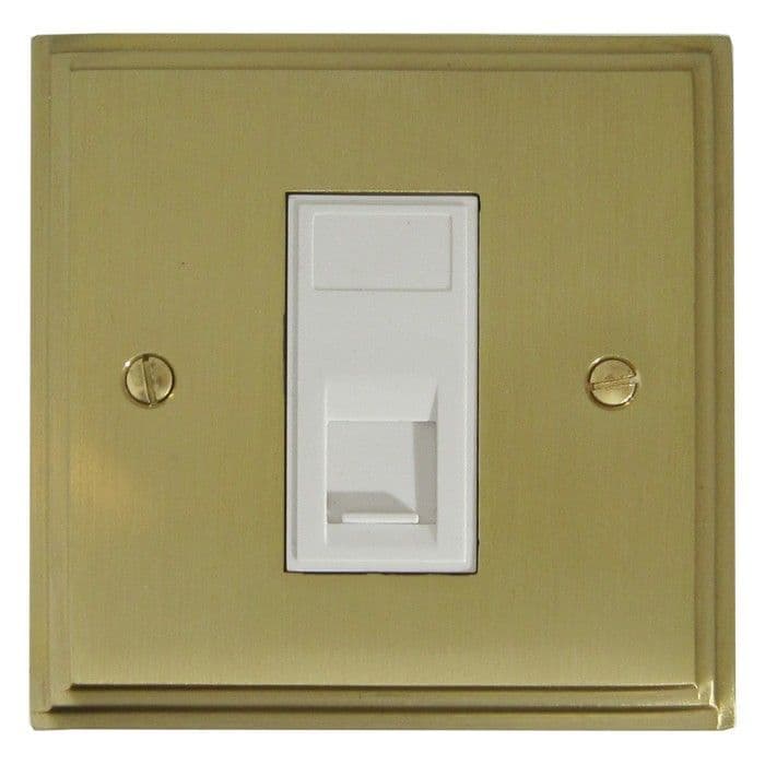 G&H VSB61W Victorian Plate Satin Brushed Brass 1 Gang RJ45 Cat5e Data ...