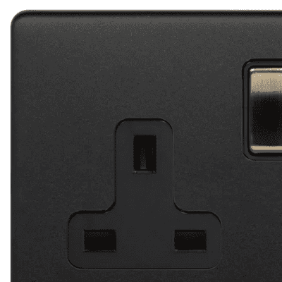 Matt Black & Antique Brass Switches & Sockets