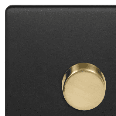 Matt Black & Brushed Brass Dimmer Switches
