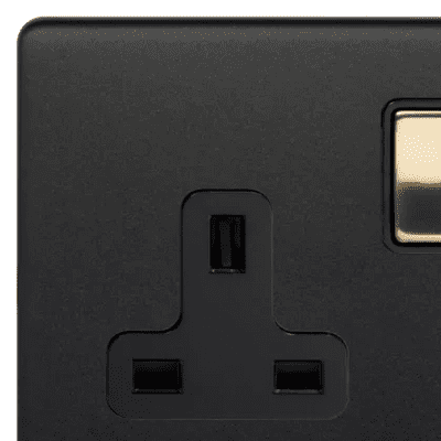 Matt Black & Brushed Brass Switches & Sockets