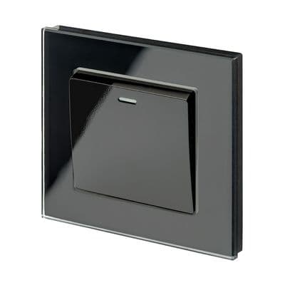 RetroTouch 1 Gang 1 Way 10A Pulse/Retractive Light Switch Black Glass PG 00197