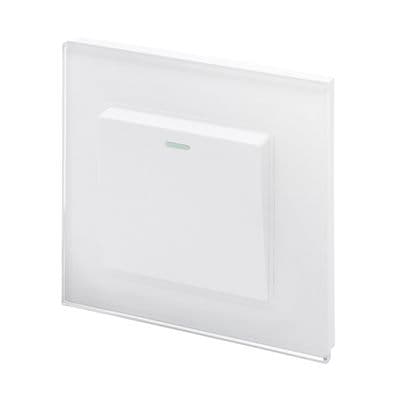 RetroTouch 1 Gang 1 Way 10A Pulse/Retractive Light Switch White Glass PG 00196