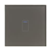 RetroTouch 1 Gang 1 Way Grey Glass Touch Switch 01412