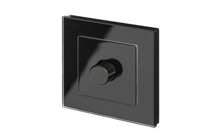 RetroTouch 1 Gang 2 Way Dimmer Switch 3-200W LED & Halogen Black Glass PG 02043