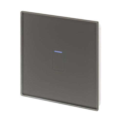 RetroTouch 1 Gang 2 Way Grey Glass Touch Dimmer Switch 01434