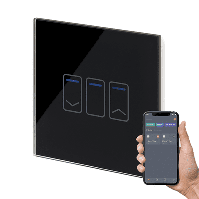 RetroTouch 1 Gang Black Glass WiFi Touch Dimmer Switch 01481