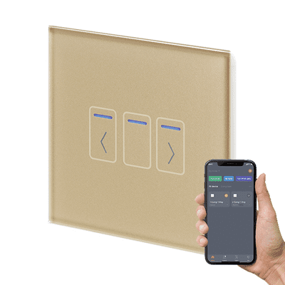 RetroTouch 1 Gang Brass Glass Touch WiFi Shutter Switch 01493