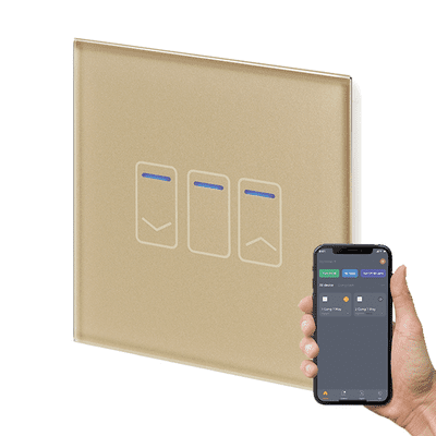 RetroTouch 1 Gang Brass Glass WiFi Touch Dimmer Switch 01483